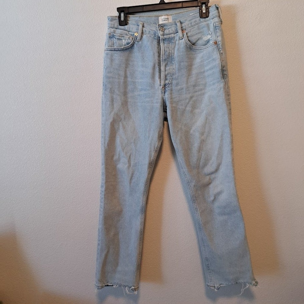 Citizens of Humanity Charlotte Crop High Rise Straight Leg Jeans Light Wash 27